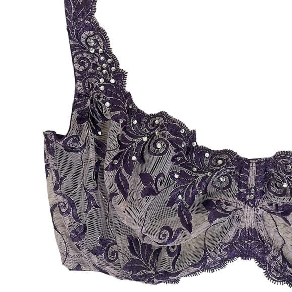 Soma Sensuous Lace Unlined Bra Size 36DDD Sheer Elegant Romantic Feminine - Picture 2 of 10